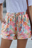 Drawstring Printed Shorts with Pockets - Trendsi - Flyclothing LLC