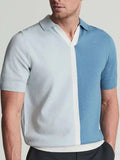 Men's Plus Size Two-Tone Short Sleeve Polo - Trendsi - Flyclothing LLC