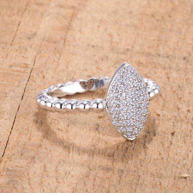 .3Ct Beautiful Oval-Designed Rhodium Ring With Clear CZ - JGI - Flyclothing LLC