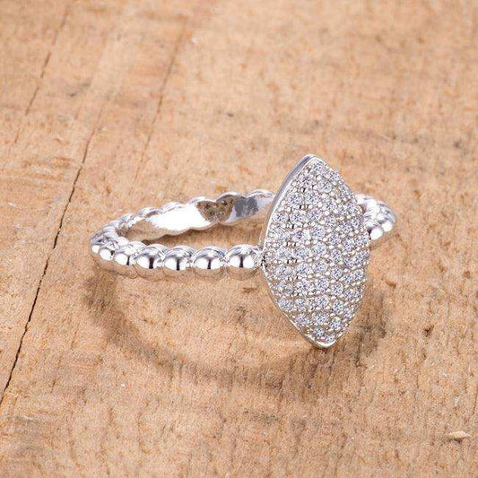 .3Ct Beautiful Oval-Designed Rhodium Ring With Clear CZ - JGI - Flyclothing LLC