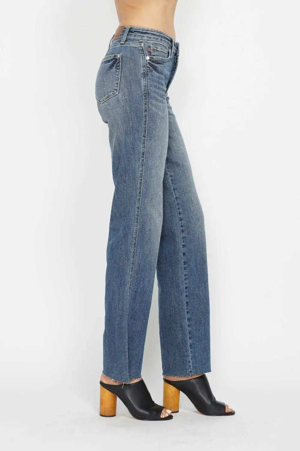 Judy Blue Full Size Tummy Control Straight Jeans - Trendsi - Flyclothing LLC