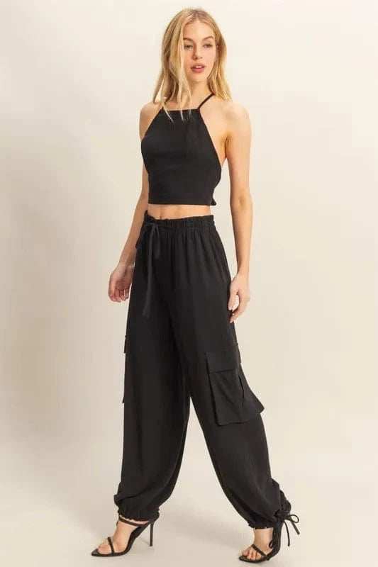HYFVE Crop Top and Cargo Pants Set - Trendsi - Flyclothing LLC