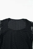 Eyelet Lace Long Sleeve Bodysuit - Trendsi - Flyclothing LLC