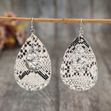 PU Leather Sequin Teardrop Earrings - Trendsi - Flyclothing LLC