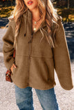 Drawstring Fleece Zip Up Hooded Jacket - Trendsi - Flyclothing LLC