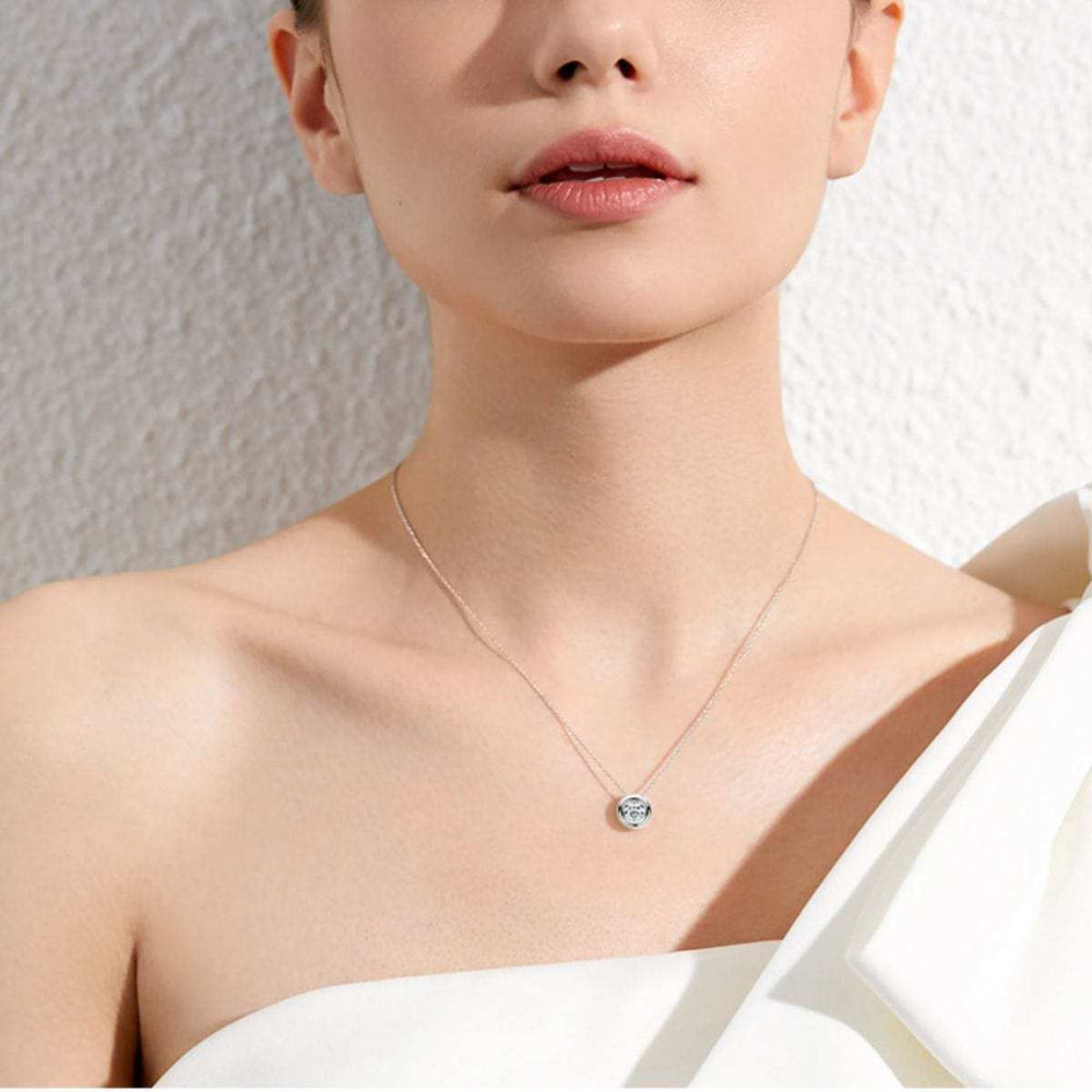 1 Carat Moissanite 925 Sterling Silver Necklace - Trendsi - Flyclothing LLC
