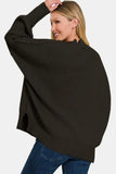 Zenana Side Sit Oversize Sweater - Trendsi - Flyclothing LLC