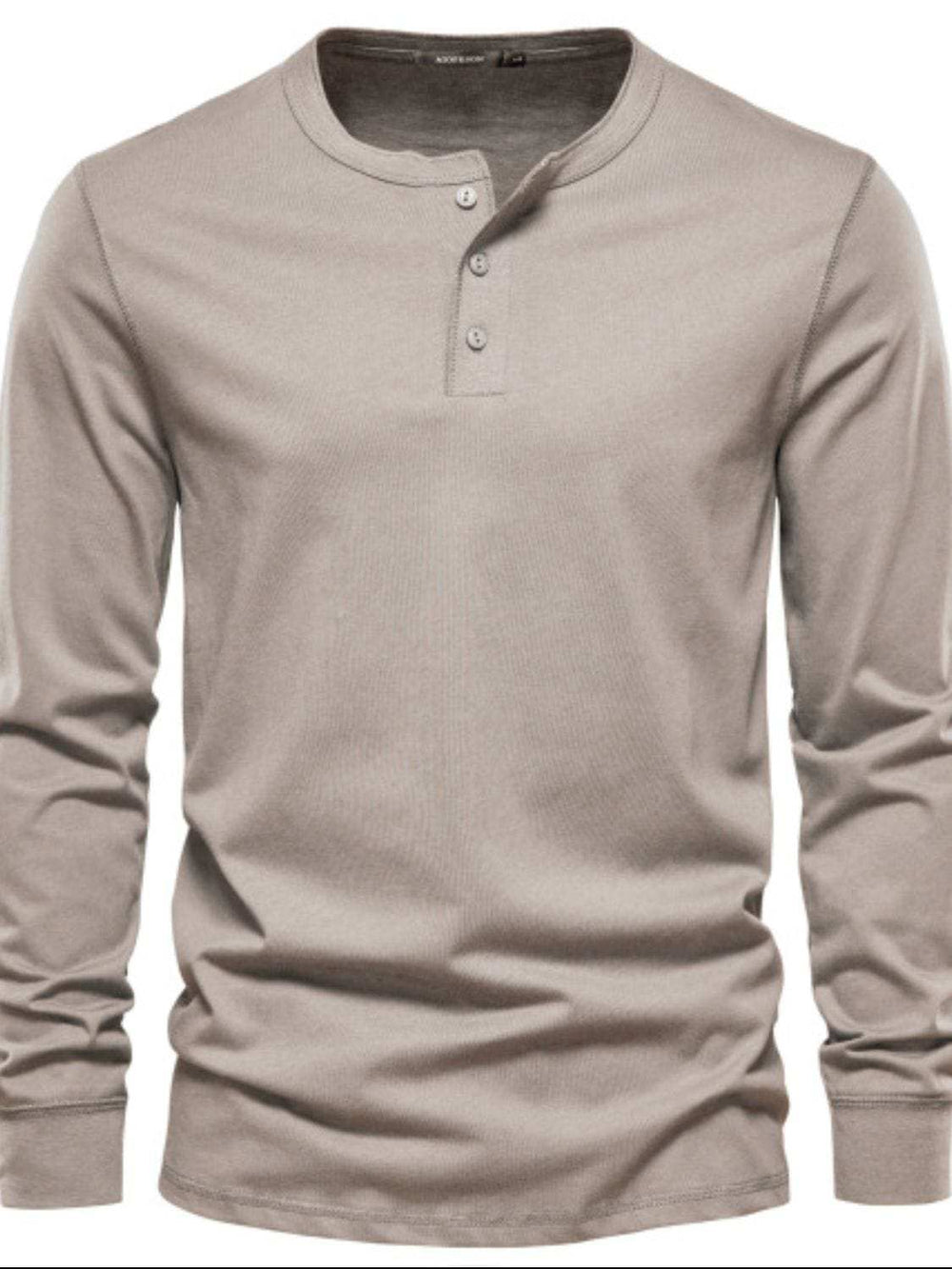 Men's Full Size Quarter Button Round Neck Long Sleeve T-Shirt Plus Size - Trendsi - Flyclothing LLC