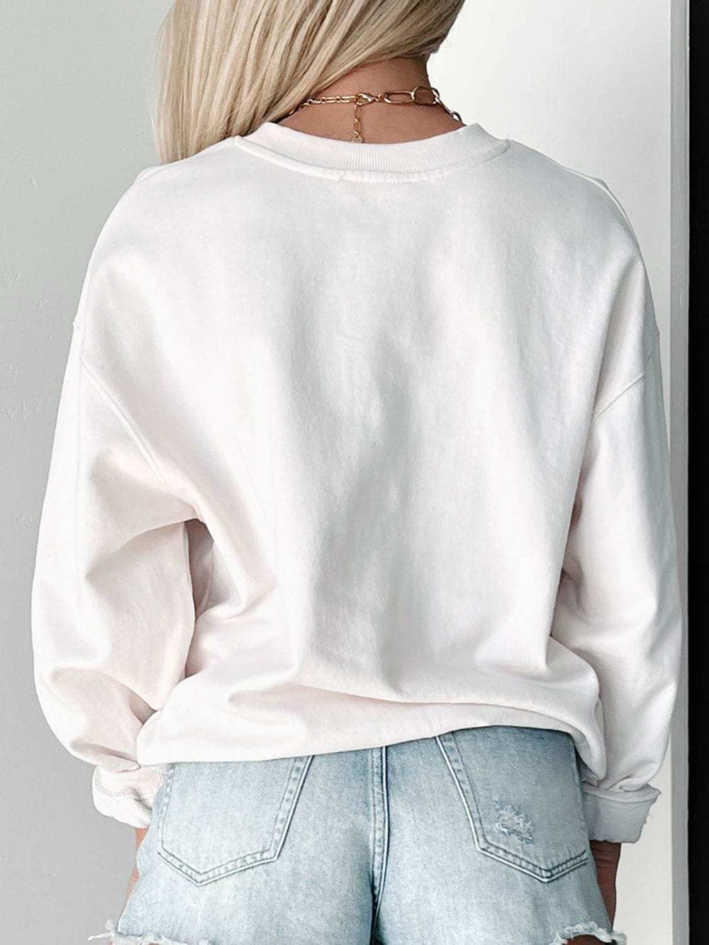 LUCKY Graphic Round Neck Long Sleeve Sweatshirt - Trendsi - Flyclothing LLC