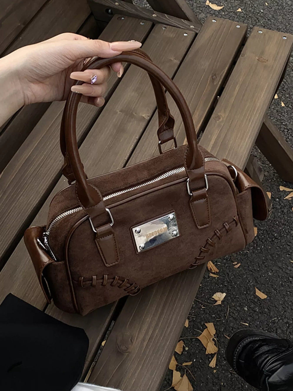 Vintage Top Handle Crossbody Bag - Trendsi - Flyclothing LLC