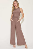 Basic Bae Full Size Ribbed Tank and Wide Leg Pants Set - Trendsi - Flyclothing LLC