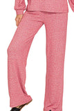 Zenana Soft Melange Long Sleeve Tee & Pants Set - Trendsi - Flyclothing LLC