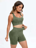Scoop Neck Wide Strap Top and Shorts Active Set - Trendsi - Flyclothing LLC