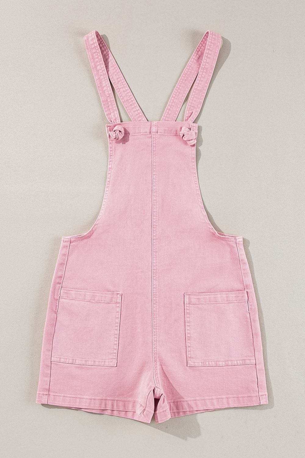 Knot Straps Denim Overalls with Pockets - Trendsi - Flyclothing LLC