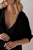 Exposed Seam Drawstring Long Sleeve Hoodie - Trendsi - Flyclothing LLC