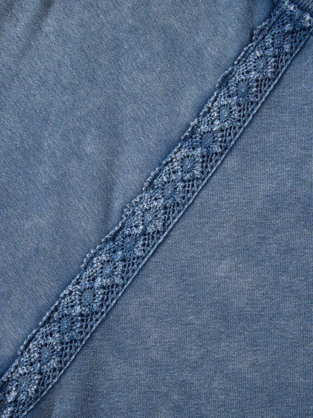 Lace Patchwork Detail Notched Neck Mineral Wash Baggy Sweatshirt - Trendsi - Flyclothing LLC