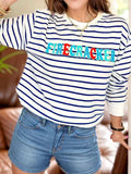 FIRECRACKER Striped Long Sleeve Sweatshirt - Trendsi - Flyclothing LLC