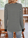 Striped Round Neck Long Sleeve T-Shirt - Trendsi - Flyclothing LLC