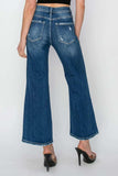 Risen Full Size High Rise Patch Detailed Wide Leg Crop Jeans - Trendsi - Flyclothing LLC