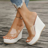 Open Toe Wedge Sandals - Trendsi - Flyclothing LLC