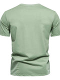 Men's Round Neck Geometric Embroidered T-Shirt - Trendsi - Flyclothing LLC