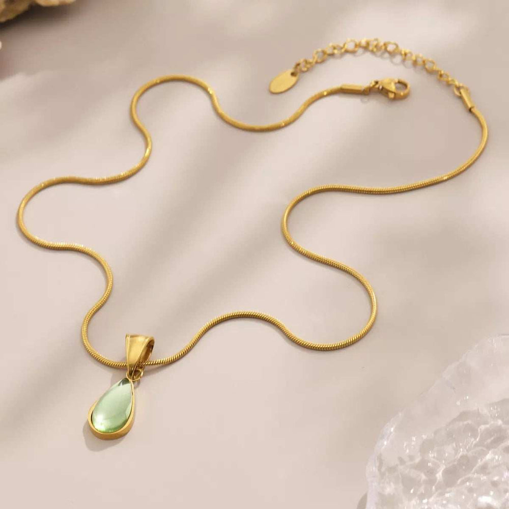 Stainless Steel Teardrop Necklace - Trendsi - Flyclothing LLC