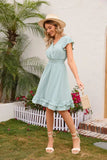 Swiss Dot Cap Sleeve Dress - Trendsi - Flyclothing LLC