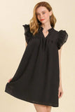 Umgee Full Size Layered Ruffle Sleeve Mini Dress Plus Size - Trendsi - Flyclothing LLC