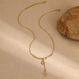 18K Gold-Plated Cross Necklace - Trendsi - Flyclothing LLC