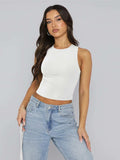 Round Neck Cropped Tank - Trendsi - Flyclothing LLC