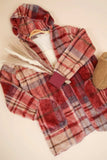 VERY J Fuzzy Plaid Long Sleeve Hooded Jacket - Trendsi - Flyclothing LLC