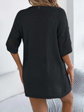 Openwork Open Front Half Sleeve Cardigan - Trendsi - Flyclothing LLC