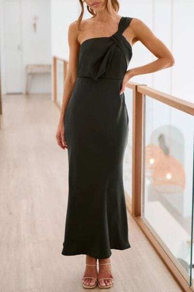 Single Shoulder Sleeveless Maxi Dress - Trendsi - Flyclothing LLC