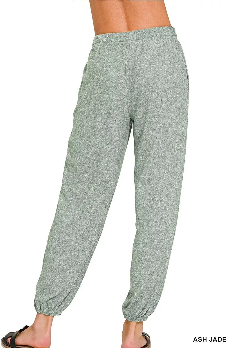 Zenana Soft Melange Hacci Jogger - Trendsi - Flyclothing LLC