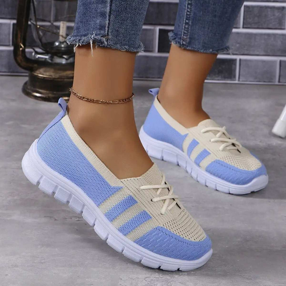 Mesh Contrast Flat Slip-Ons - Trendsi - Flyclothing LLC