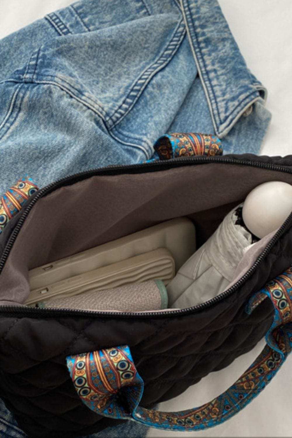 Bubble Textured Printed Strap Handbag - Trendsi - Flyclothing LLC