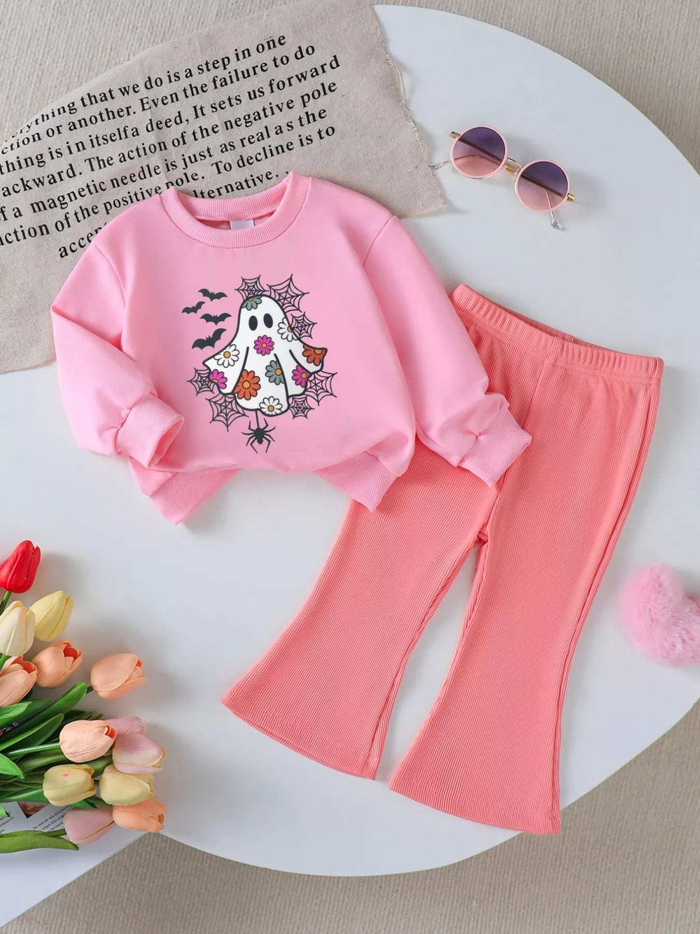 Children's Halloween Graphic Sweatshirt and Flare Pants Set - Trendsi - Flyclothing LLC