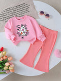 Children's Halloween Graphic Sweatshirt and Flare Pants Set - Trendsi - Flyclothing LLC