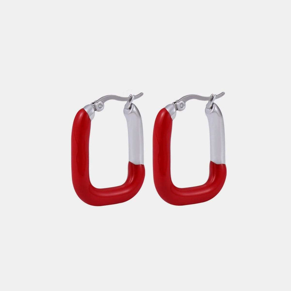 Stainless Steel Drip Oil Contrast Earring - Trendsi - Flyclothing LLC