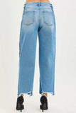 RISEN Full Size Slouchy Cropped Barrel Jeans with Contrast Wash Plus Size - Trendsi - Flyclothing LLC