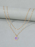 18K Gold-Plated Inlaid Zircon Layered Necklace - Trendsi - Flyclothing LLC