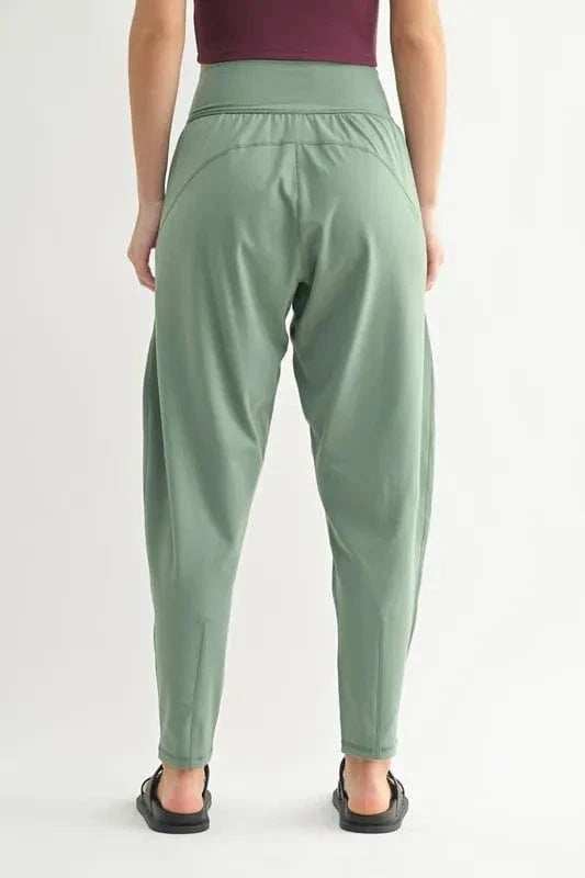 MONO B Flowbarrel High Waist Active Pants - Trendsi - Flyclothing LLC