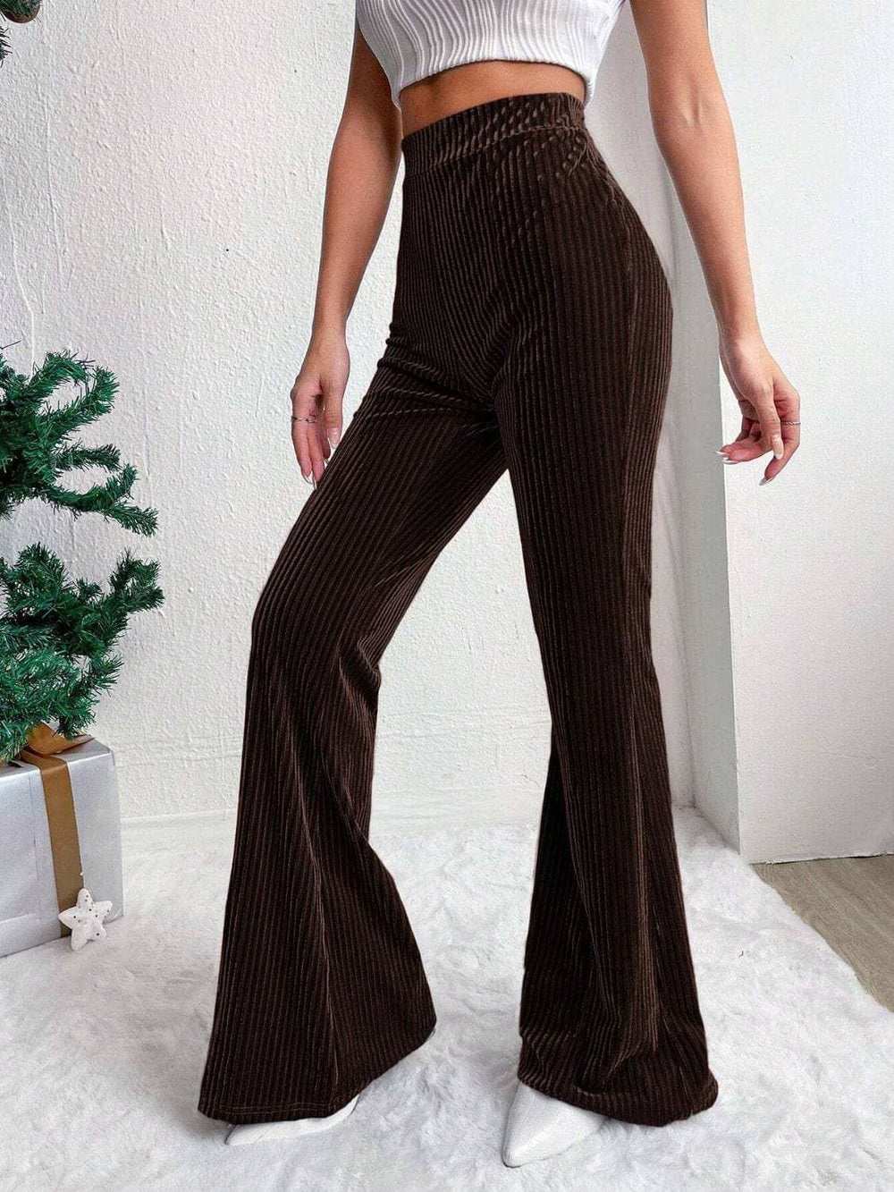 High Waist Flare Pants - Trendsi - Flyclothing LLC