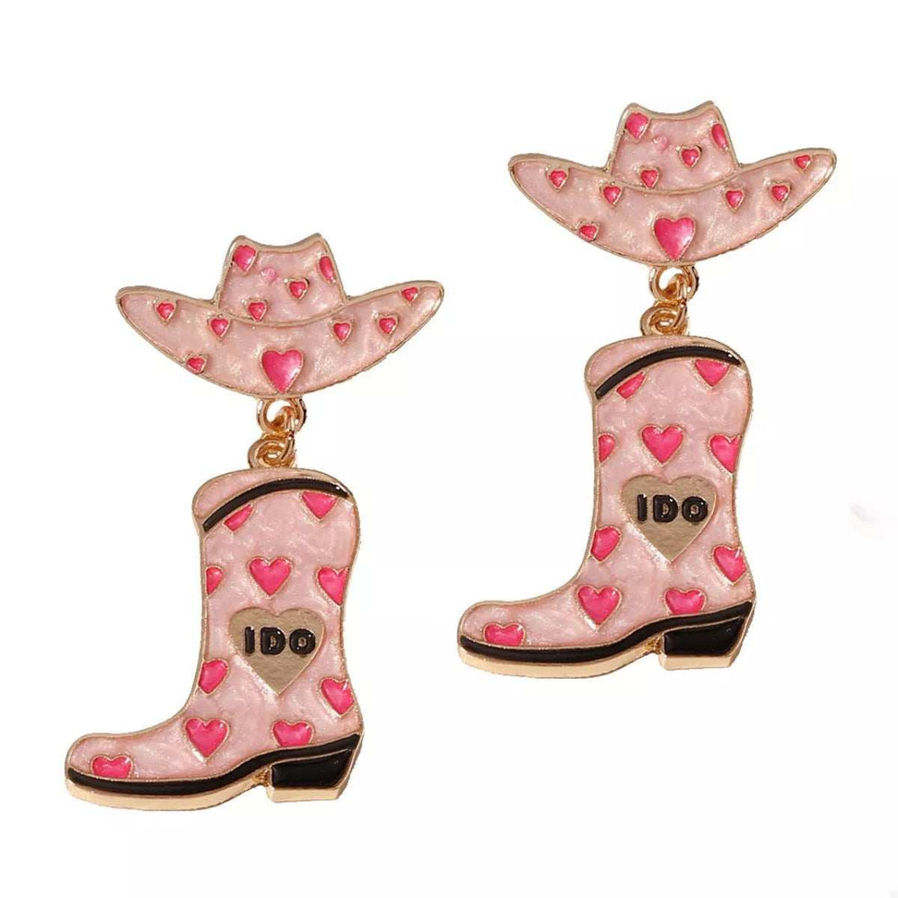 Cowgirl Hat and Boot Dangle Earrings - Trendsi - Flyclothing LLC