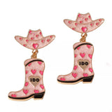 Cowgirl Hat and Boot Dangle Earrings - Trendsi - Flyclothing LLC