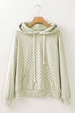 Checkered Print Kangaroo Pocket Drawstring Hoodie - Trendsi - Flyclothing LLC
