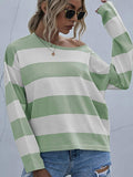 Striped Casual Long Sleeve Knit Top - Trendsi - Flyclothing LLC