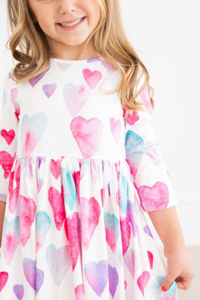 Light Hearted 3/4 Sleeve Pocket Twirl Dress - Mila & Rose ® - Flyclothing LLC