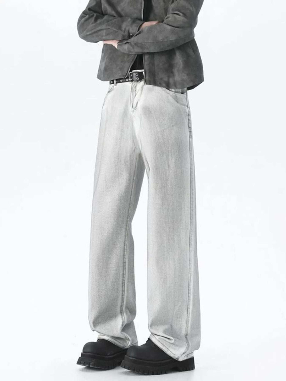 Men's Plus Size Wide Leg High Waisted Jeans - Trendsi - Flyclothing LLC