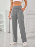 Lovelet High Waist Active Pants with Pockets - Trendsi - Flyclothing LLC